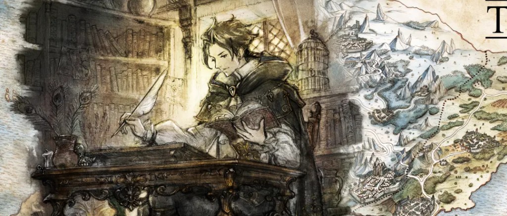 Portrait officiel de Cyrus Albright dans Octopath Traveler.