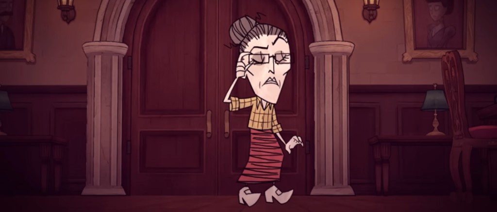 Portrait de Wickerbottom dans Don't Starve.